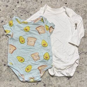 Kyte BABY Angel Dear Blue Toast and Egg Bodysuit Set